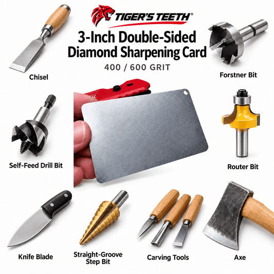 3-Inch Double-Sided Diamond Sharpening Card - Tigers Teeth Blades