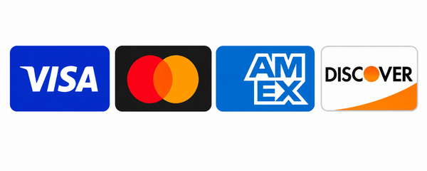 Visa, Mastercard, American Express and Discover