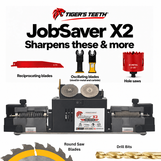 JobSaver Pro Dual Saw Blade Sharpening System - Tigers Teeth Blades