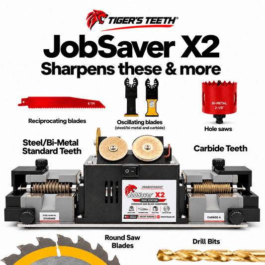 JobSaver Pro X2 Dual Saw Blade Sharpening System - Tigers Teeth Blades