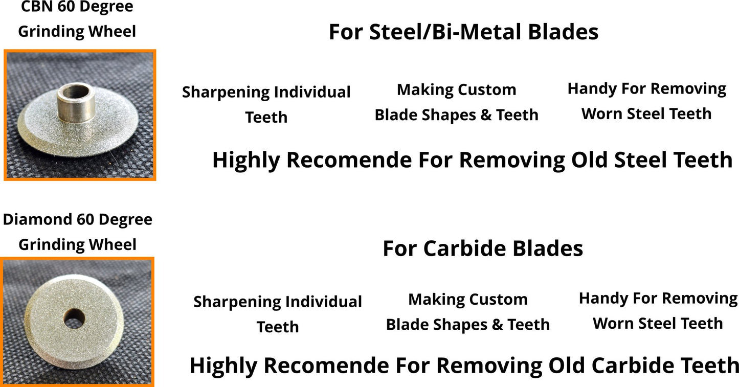 CBN 60 Degree Grinding Wheel For Steel - Tigers Teeth Blades